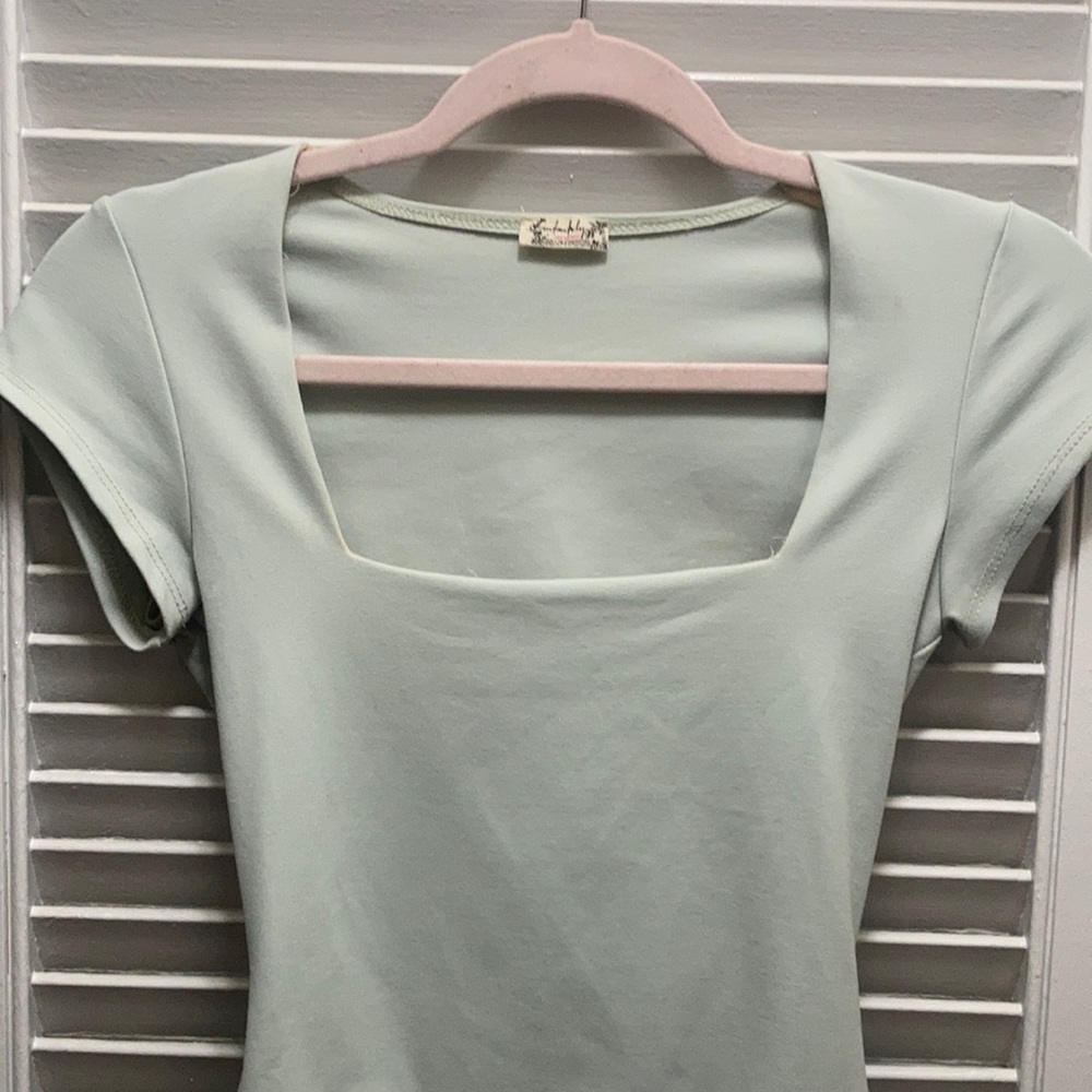 Pastel square necked bodysuit by free people intimates